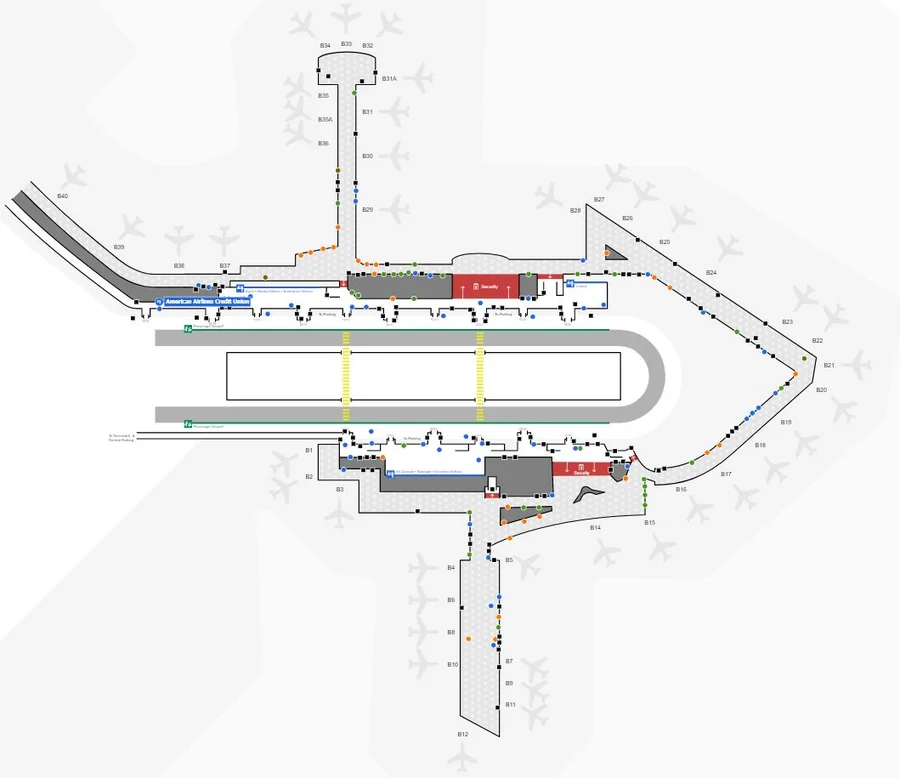 BOS Terminal B Departure Gates Ticketing and Security