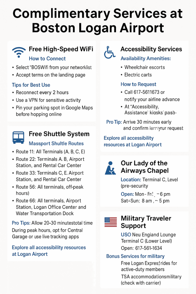Complimentary Services at Boston Logan Airport