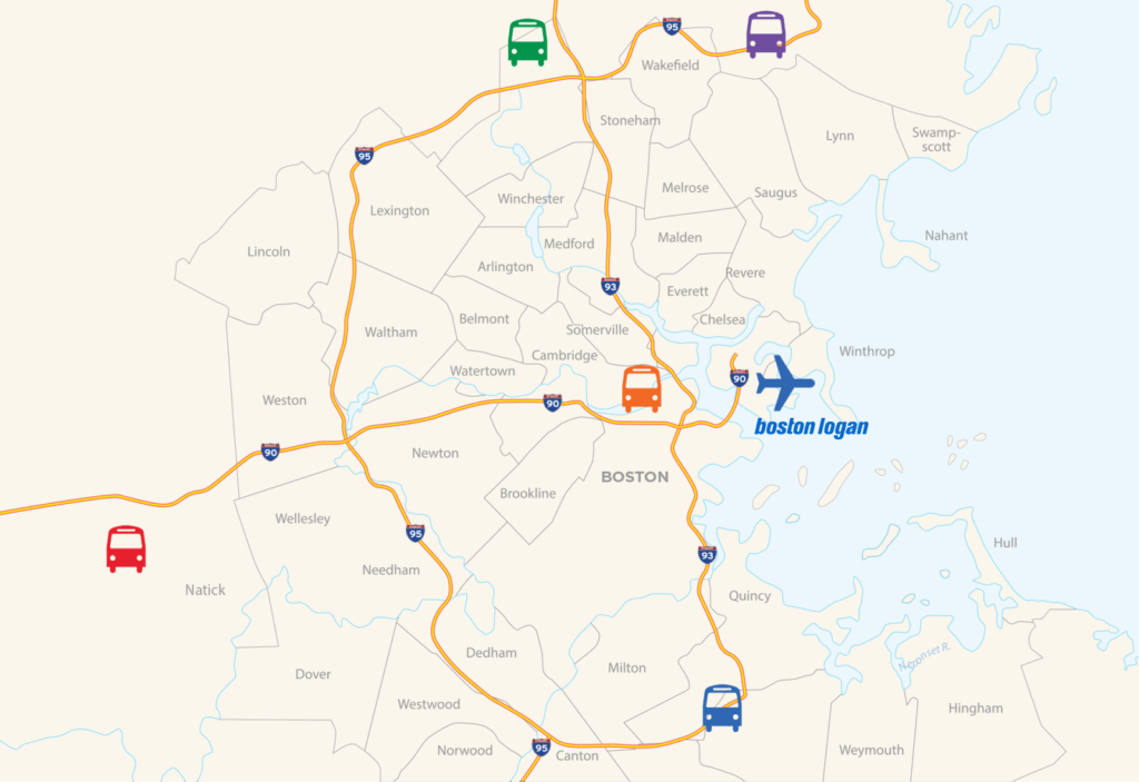 Logan Express Route for Boston Logan International Airport
